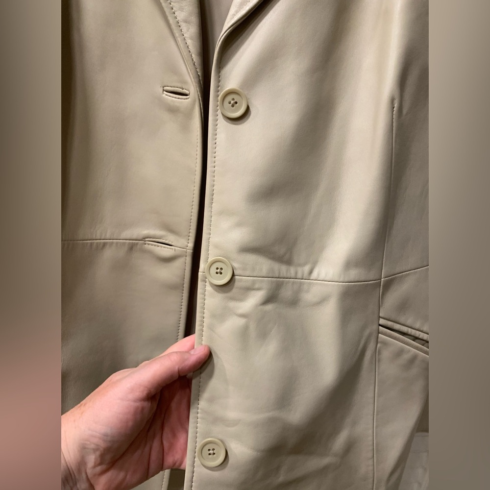 Nordstrom Womens Lamb Skin Leather Cream Everyday Blazer 🌴 - Picture 5 of 16